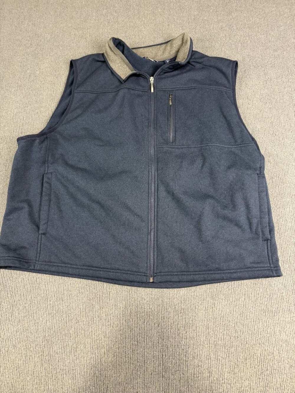Izod Mens Navy Blue Full-Zip Fleece Vest Size 2Xb